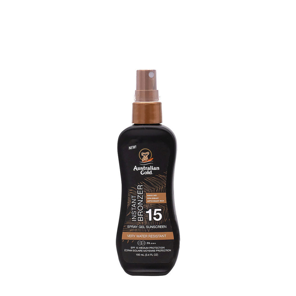 Instant Bronzer Spray Gel sunscreen / protezione solare con autoabbronzante 100 ml (SPF 15, 30)
