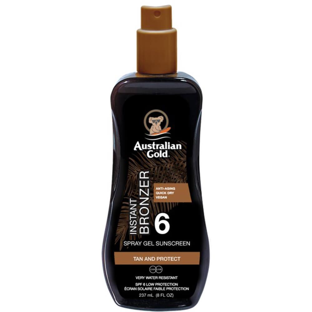 Instant Bronzer Spray Gel Sunscreen / protezione solare con autoabbronzante 237ml (SPF 6, 15, 30,50)